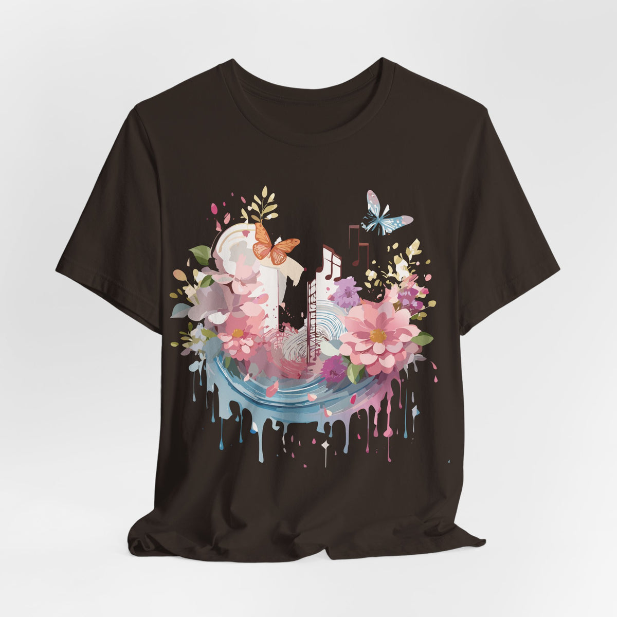 Music Graphic Unisex Cotton Bella+Canvas Tee with Art Design m86