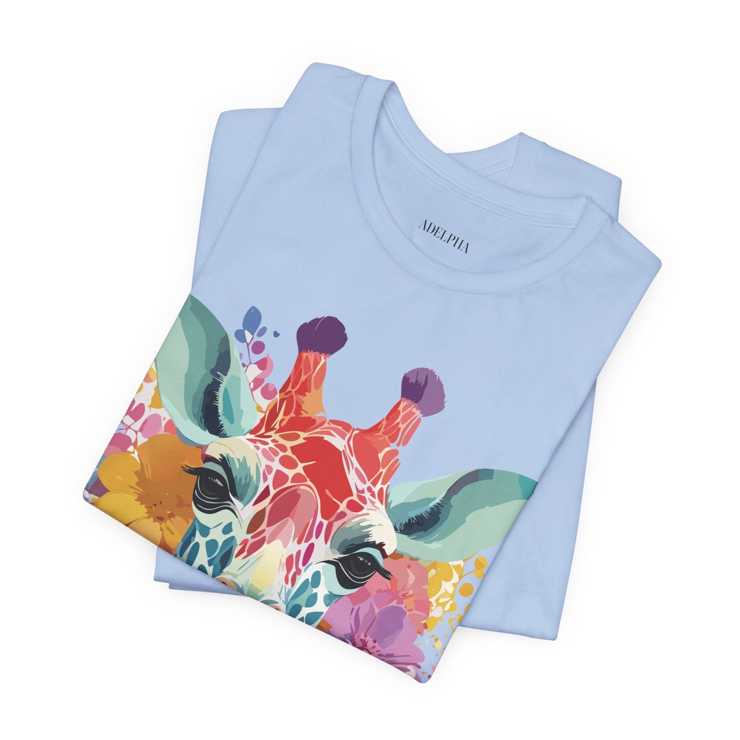 Giraffe Graphic Tee Unisex Vintage Inspired Art Design Adelpha Short Sleeve Shirt