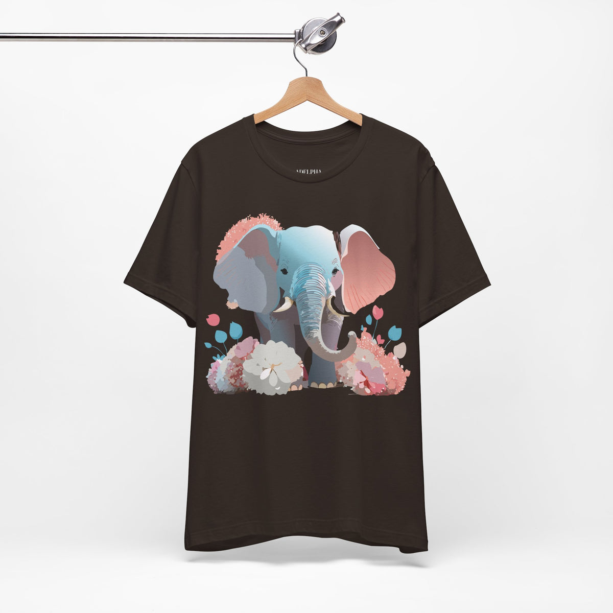 Elephant Graphic Unisex Cotton Bella+Canvas Tee with Art Animal Design d16