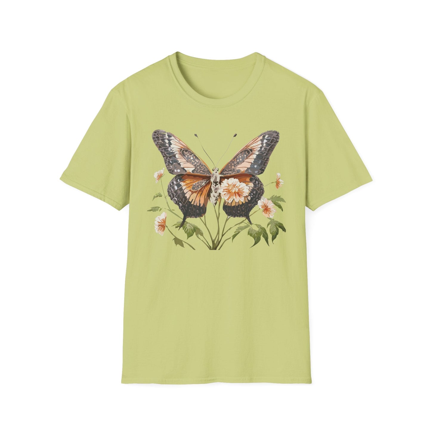 Butterfly T Shirt Unisex Softstyle Gildan 64000 Cotton Tee Monarch Print Comfort