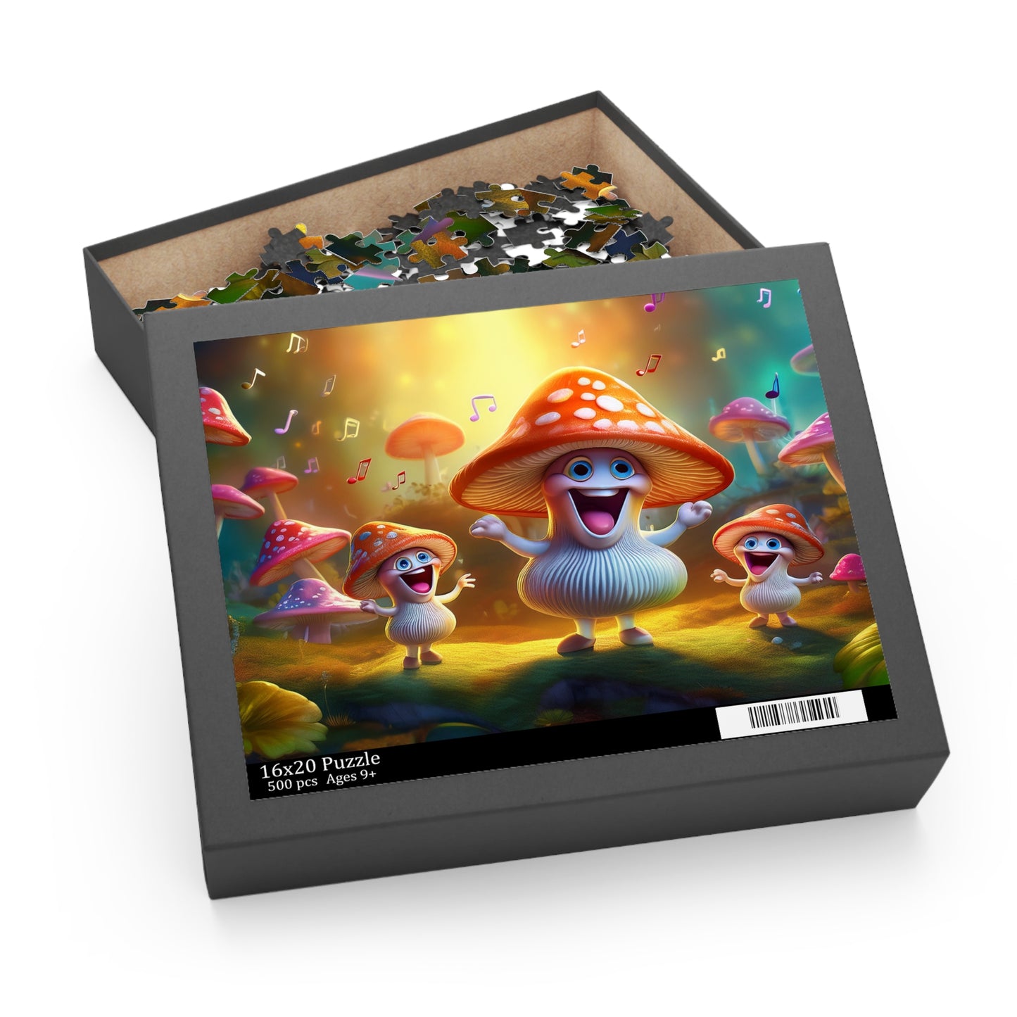 Mushrooms Puzzle 500-Chipboard Pieces in Box | Kids Puzzles Size: 16" x 20",  Ages 9+ and Family pn28