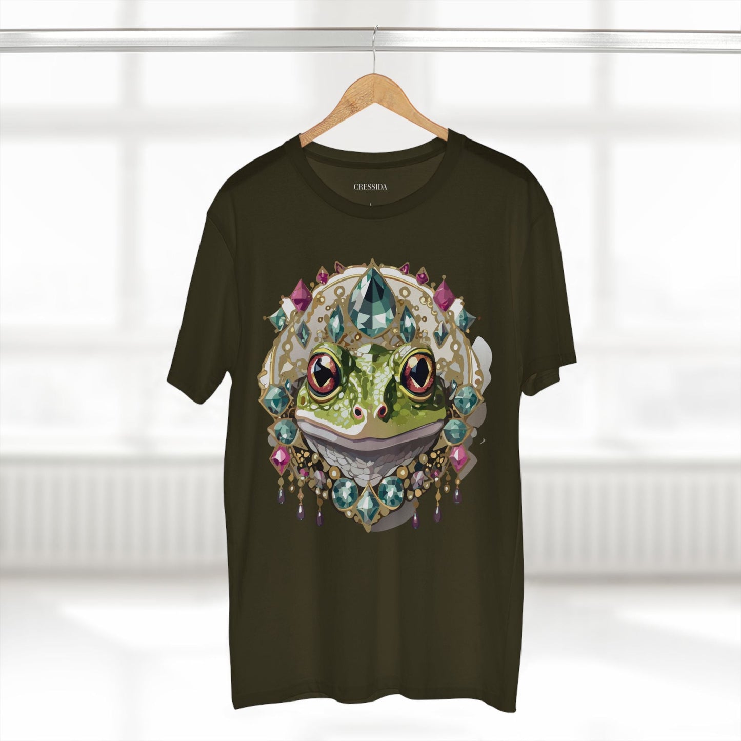 Frog Graphic Unisex 100 Cotton Tee With Unique Animal Golden Medallion Art Design 25