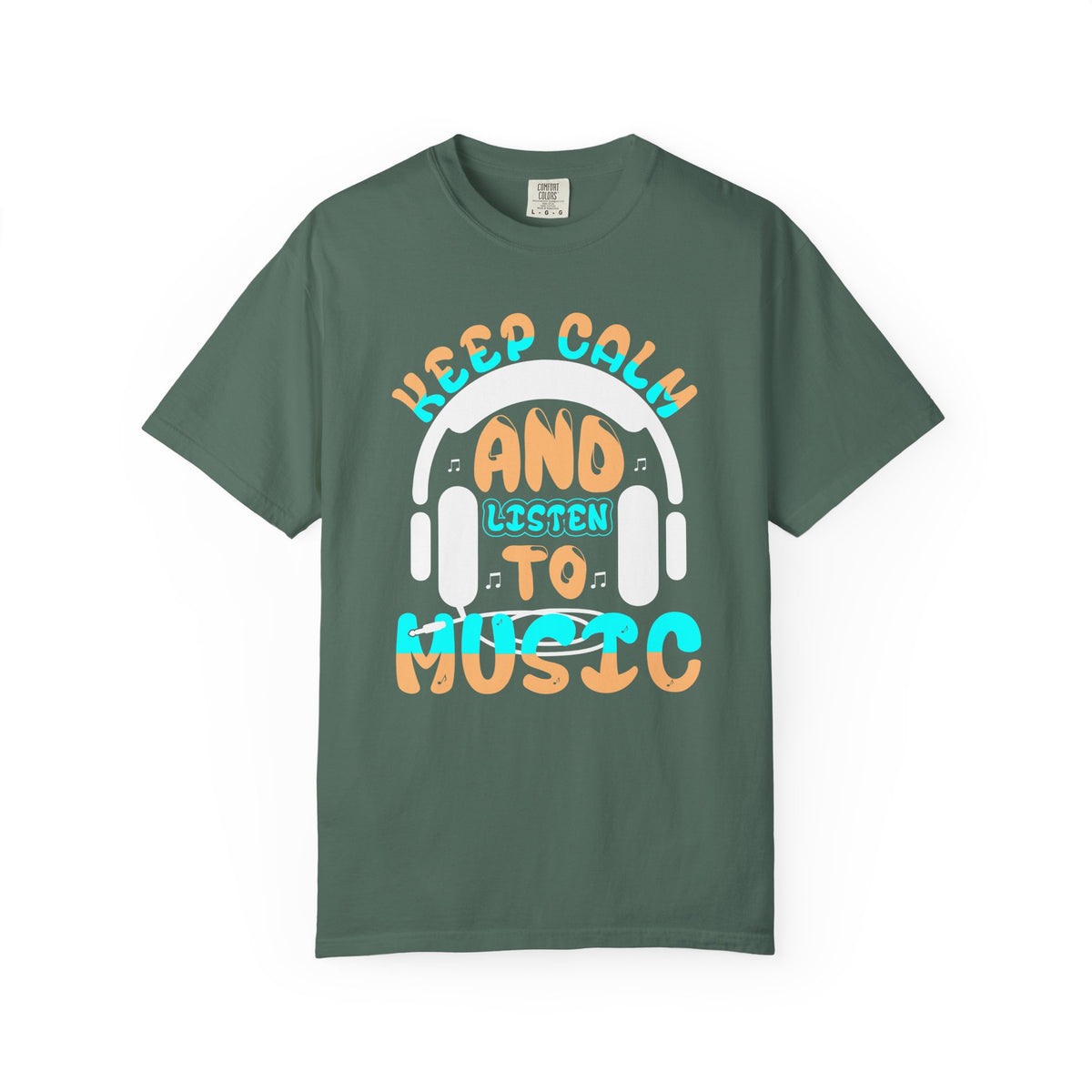 Keep Calm and Listen to Music T-Shirt Headphones Graphic Unisex Cotton Tee 055