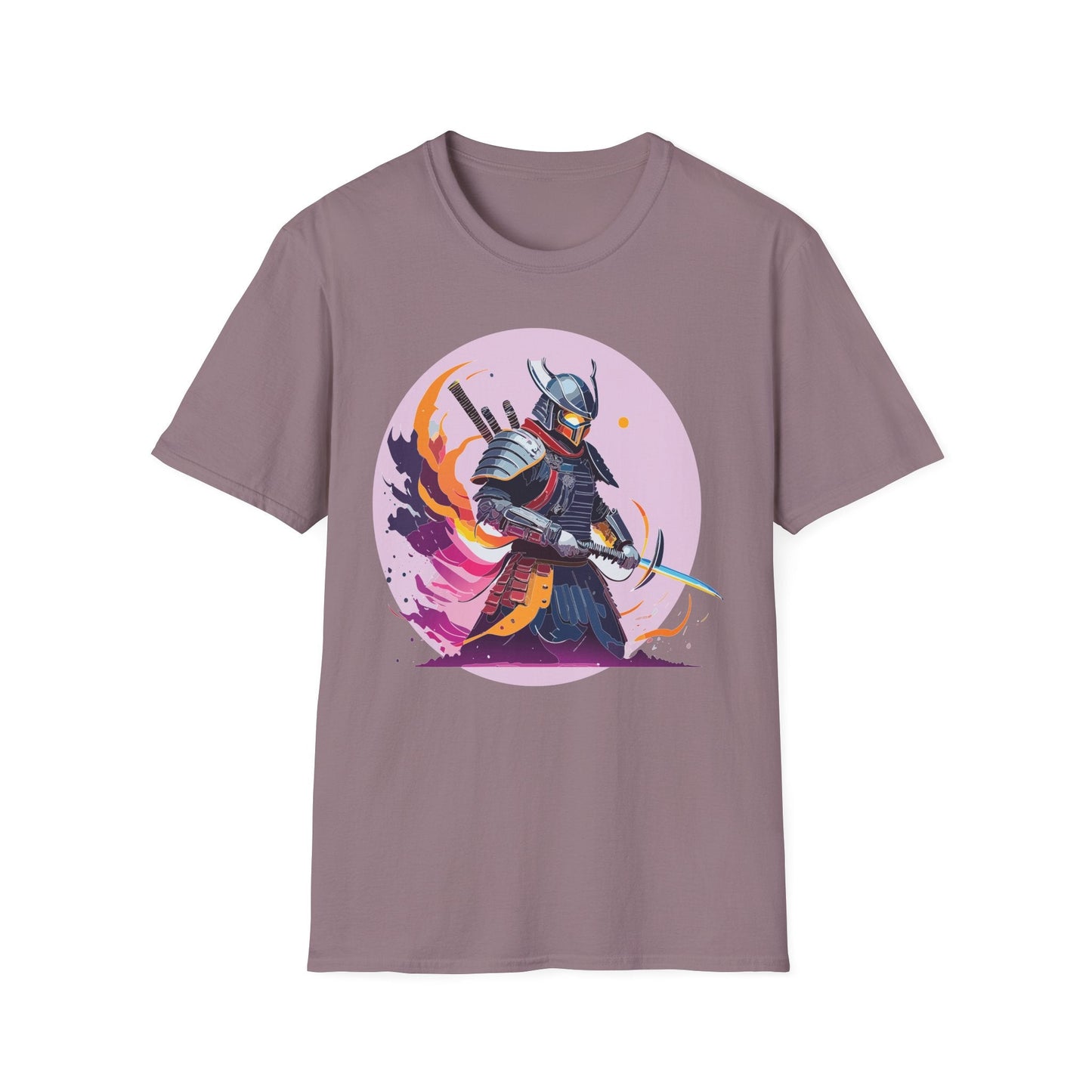 Samurai Shirt Unisex Short Sleeve Tee With Samurai Print Softstyle Gildan 64000 Ring Spun Cotton