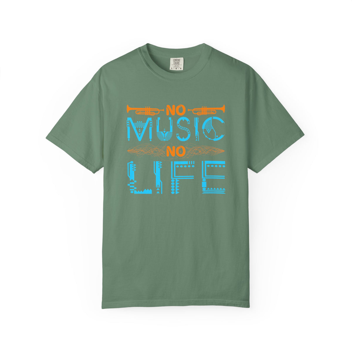 No Music No Life T-shirt Musical Instruments Typography Unisex Cotton Tee 077