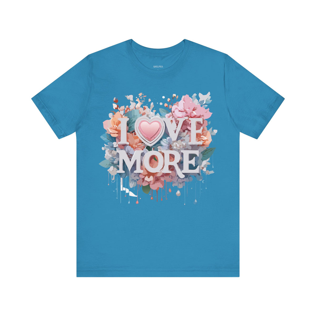Valentine's Day Graphic Unisex Cotton Bella+Canvas Tee with Floral Art Design d114