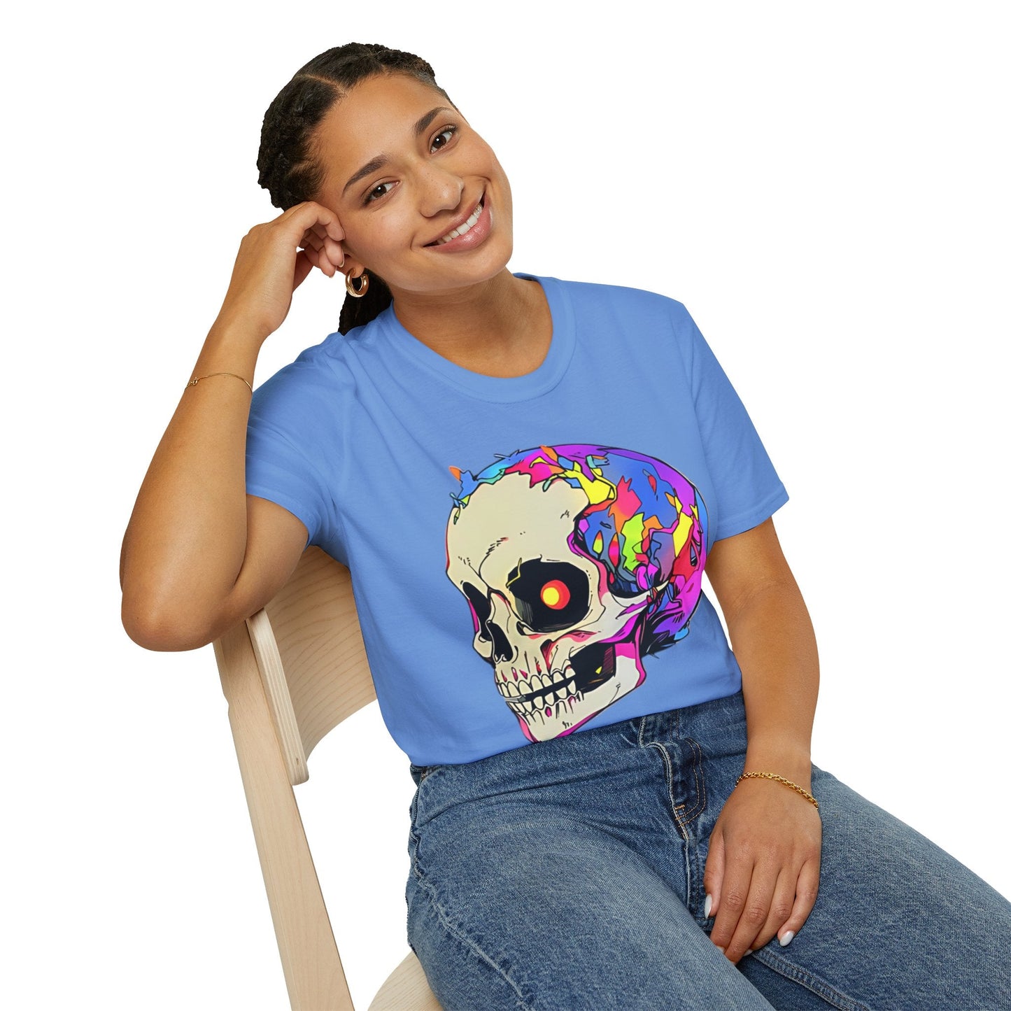Skull Tee Shirt Unisex Skeleton Shirt Gildan Softstyle 64000 Short Sleeve Graphic Design