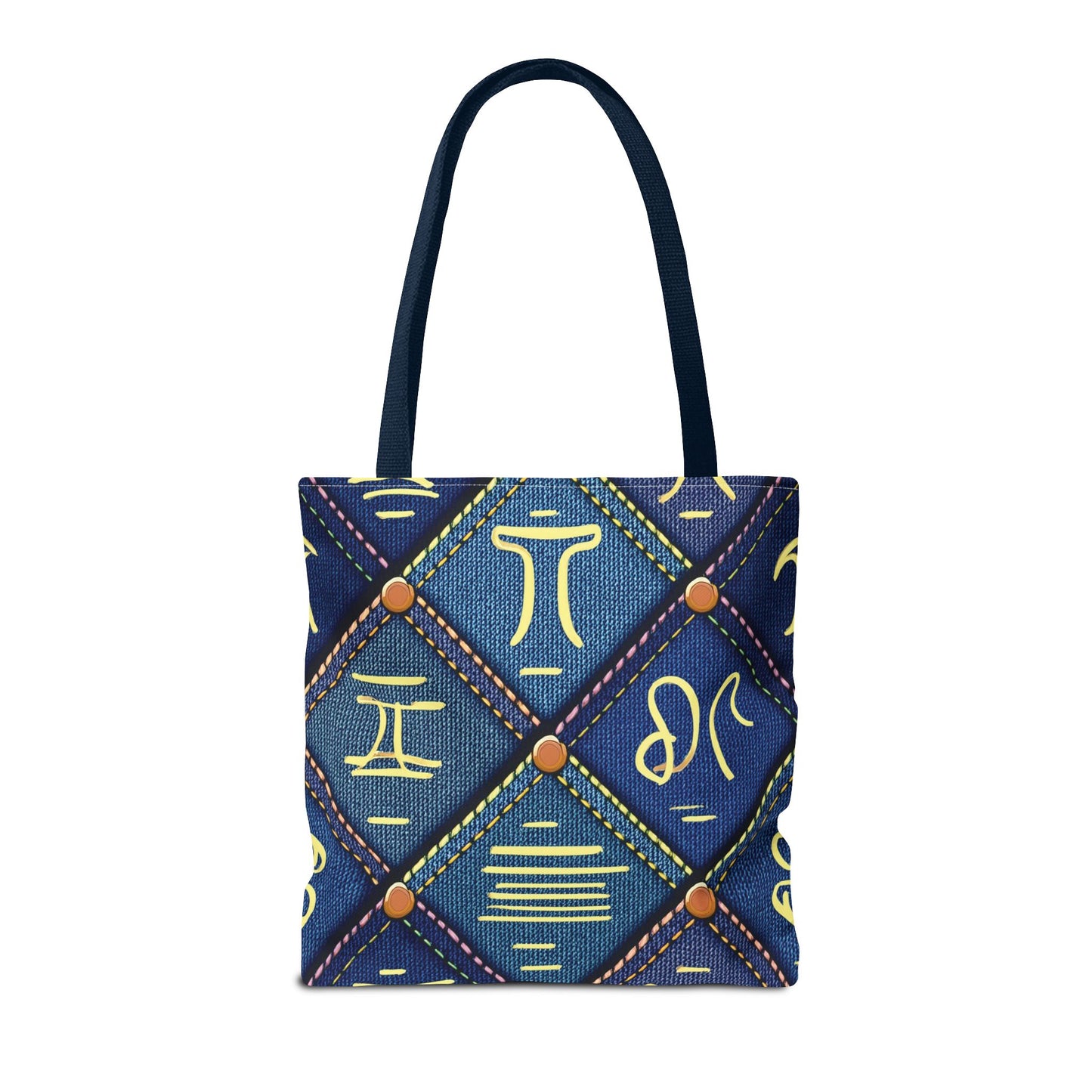 Denim Fabric Imitation Print Unisex Canvas Bag Poly Spun 3 Sizes Tote Bag 184-9