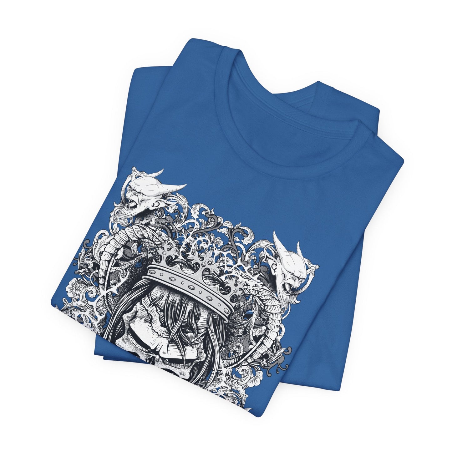Gothic Skull Illustration Graphic Unisex Cotton T-Shirt r13