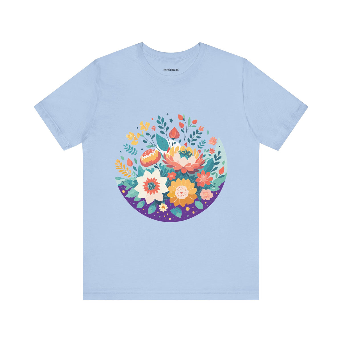 Floral Graphic Unisex Cotton Bella+Canvas Tee with Flowers Design ab101