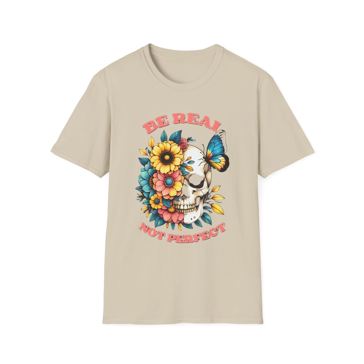Gildan Skull Tee Shirt Unisex Skeleton Print Tee 100 Percent Ring Spun Cotton Softstyle