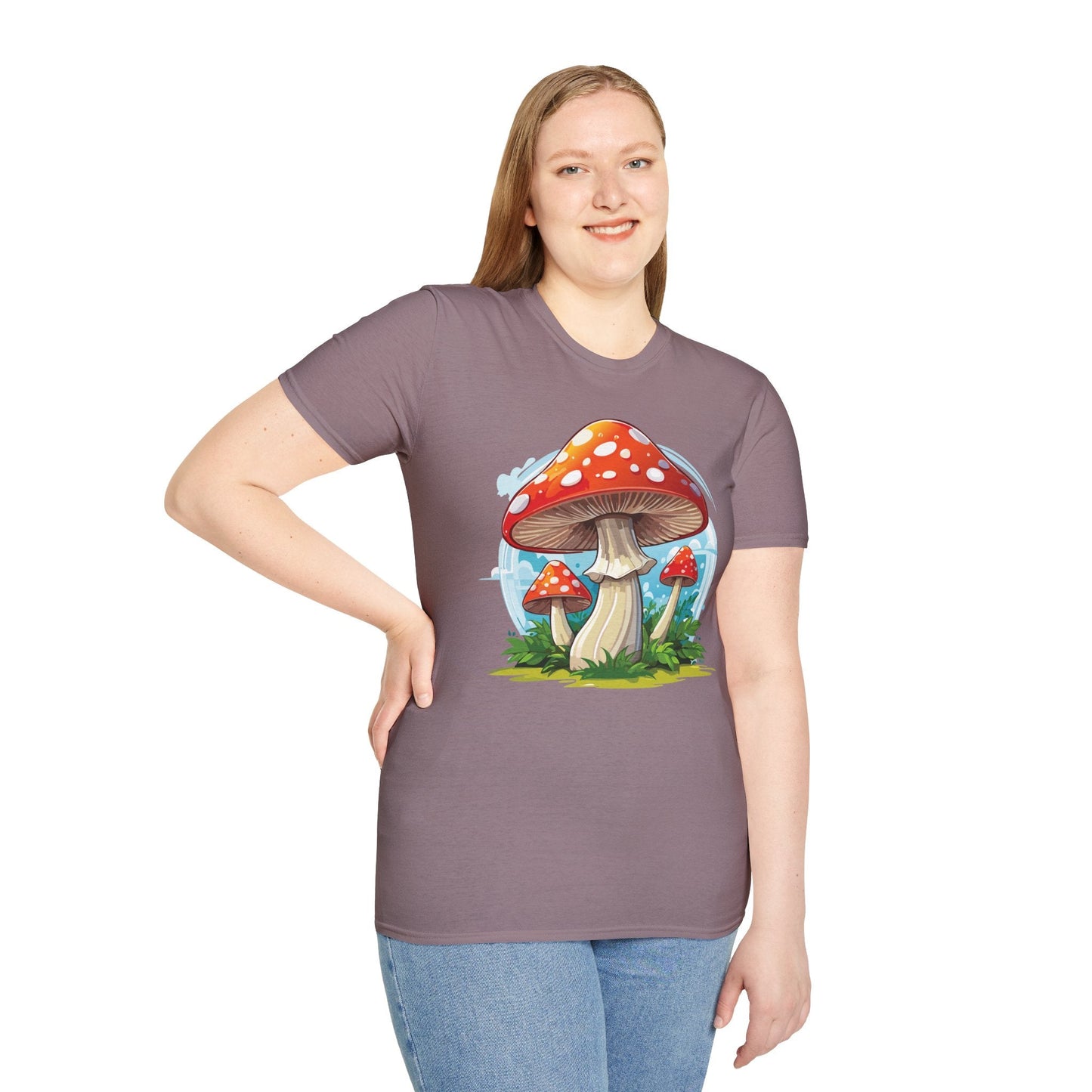 Funny Mashroom Graphic Unisex Softstyle Cotton With Cartoon Illustration Design 20