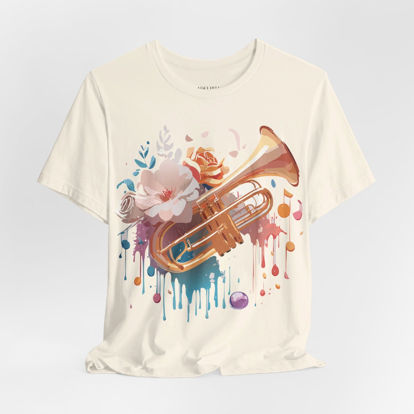 Music Graphic Unisex 100 Cotton Vintage Art with Musical Elements Tee 138