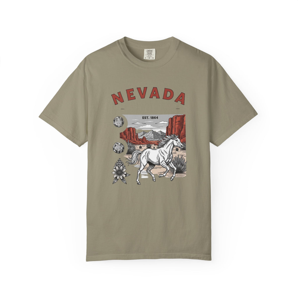 Nevada State Vintage Travel Tourist Graphic Tee Unisex 100 Cotton Comfort Colors T-Shirt