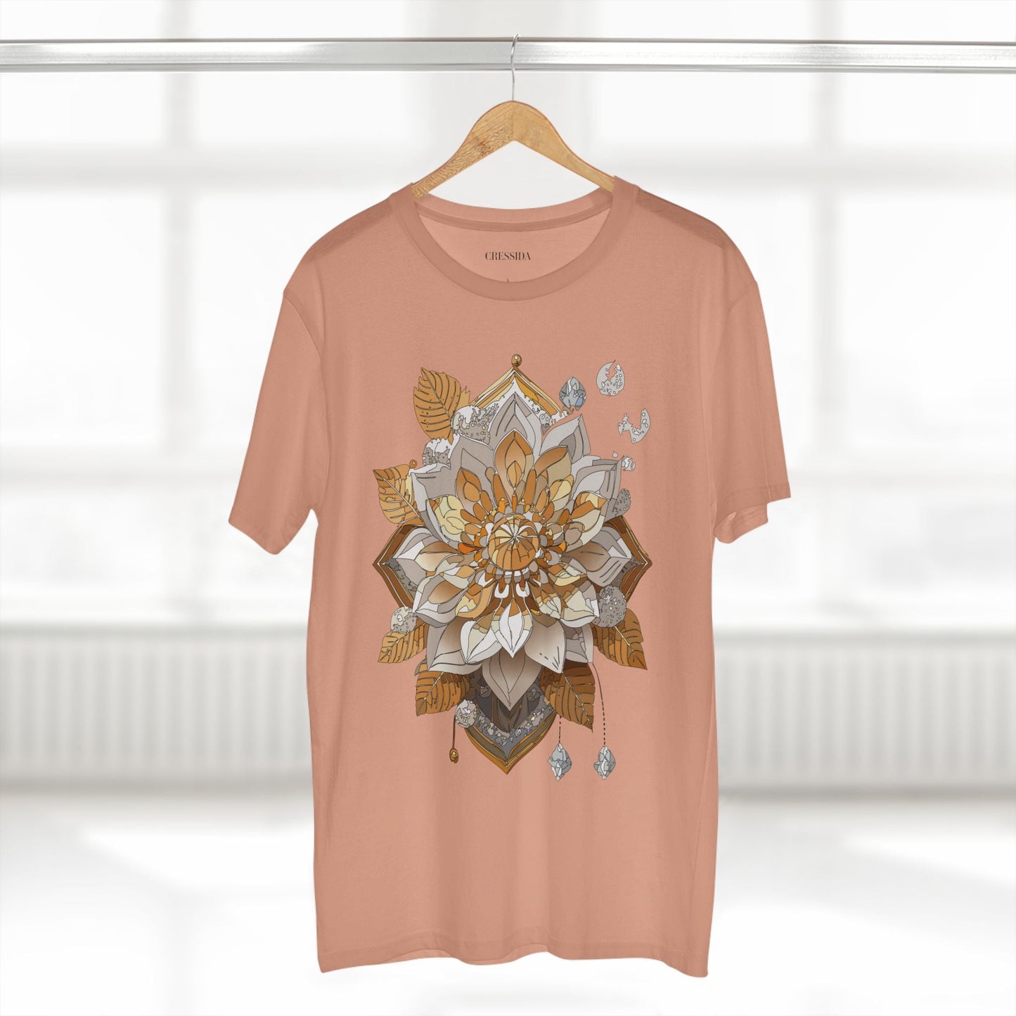 Floral Graphic T-Shirt Unisex 100 Cotton Art Design with Antique Flowers Tee 8
