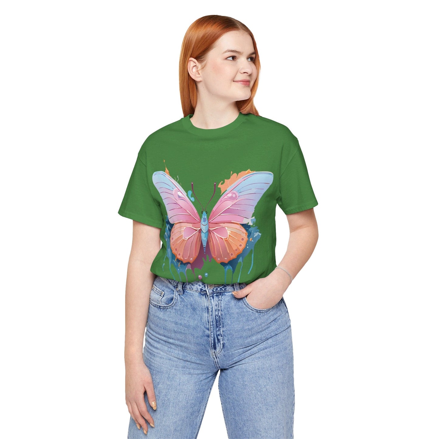 Butterfly Graphic Unisex 100 Cotton Lightweight Vintage Design Jersey Tee 88