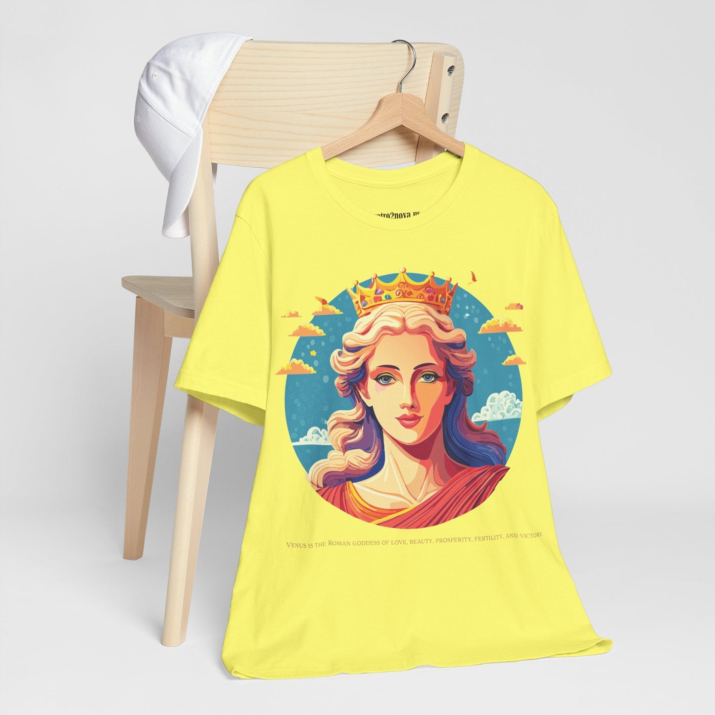 Goddess Venus Graphic Tee Unisex Cotton Short Sleeve Shirt With Original Retro2Nova Artwork
