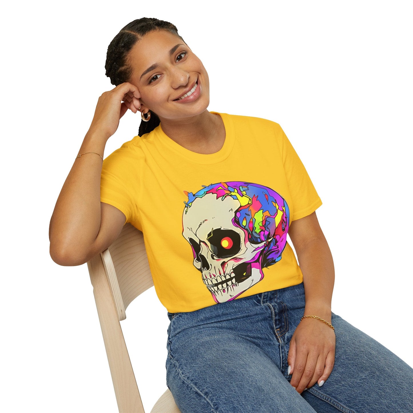 Skull Tee Shirt Unisex Skeleton Shirt Gildan Softstyle 64000 Short Sleeve Graphic Design
