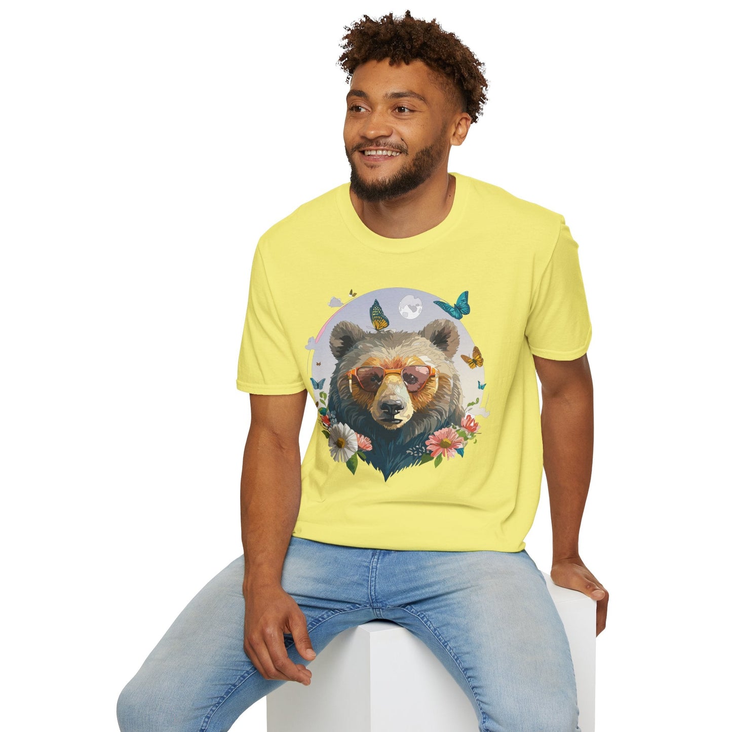 Bear T Shirt Unisex Softstyle Tee 100 Percent Ring Spun Cotton Gildan 64000 Comfortable Wear