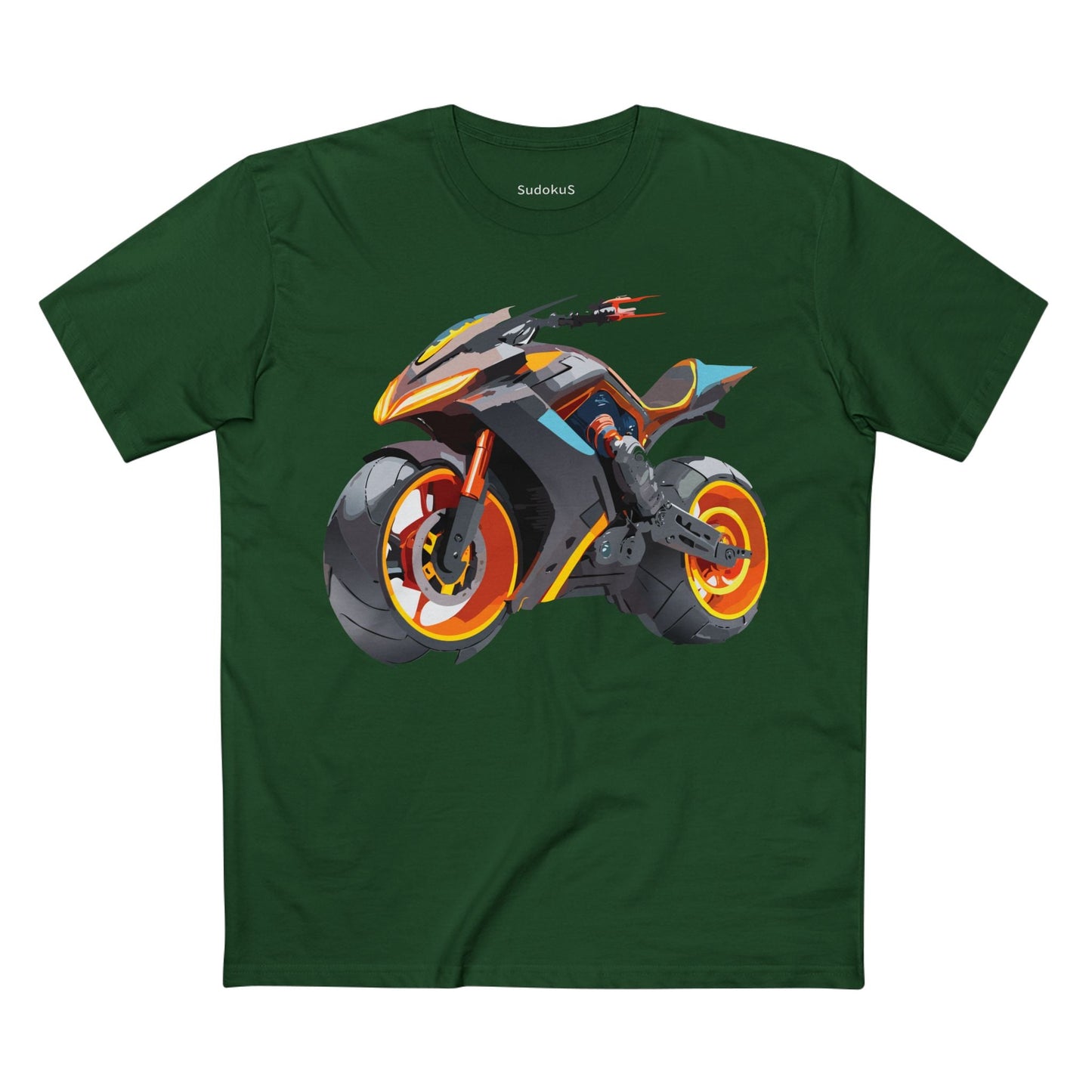 Moto Bike Graphic Unisex 100 Cotton Staple Tee 11