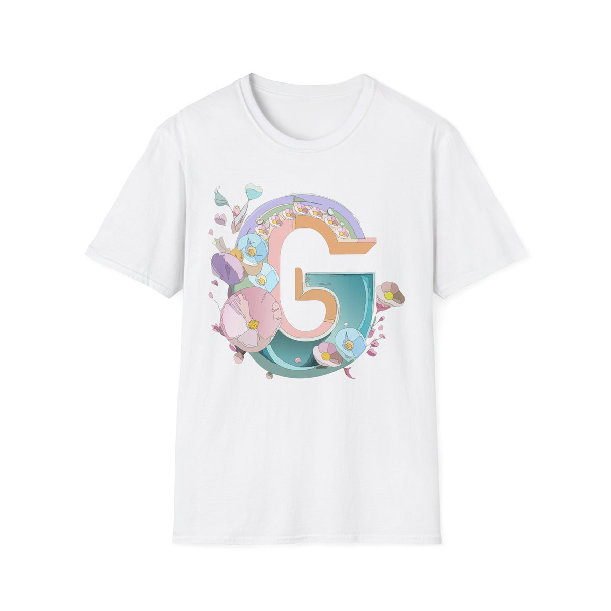 Floral Letter G T-Shirt | Botanical Initial Tee