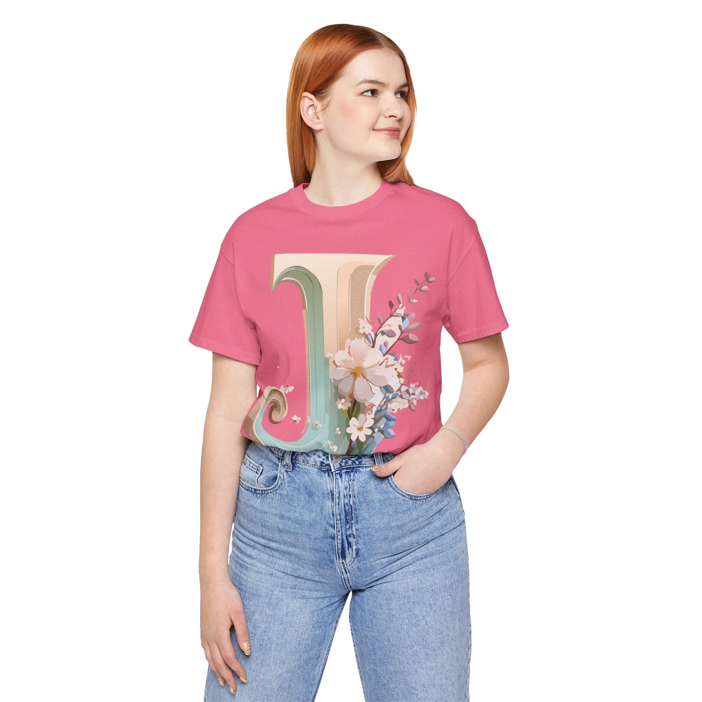 Adelpha Letter J Graphic Tee Unisex Jersey Short Sleeve Vintage Inspired Art Design Shirt