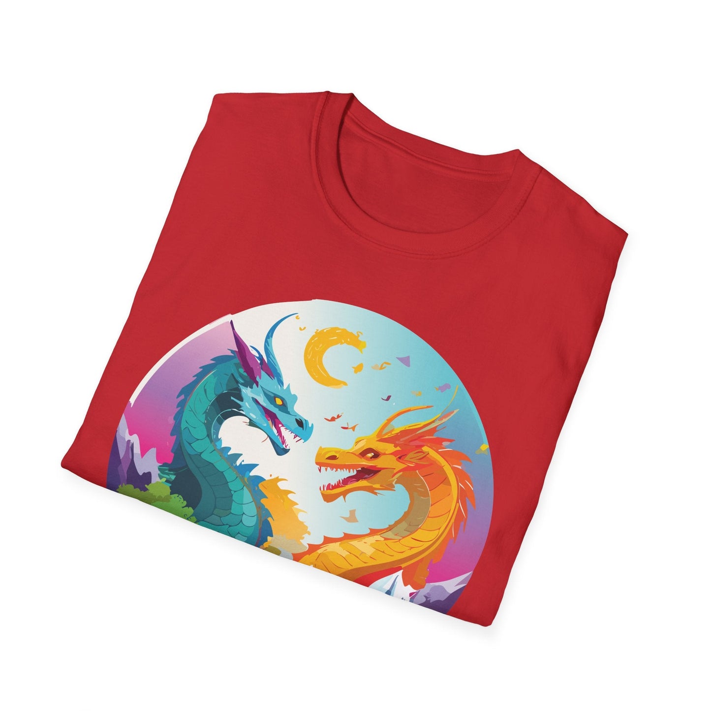Dragon Graphic Unisex Cotton Softstyle Art Design Tee With Animals 29