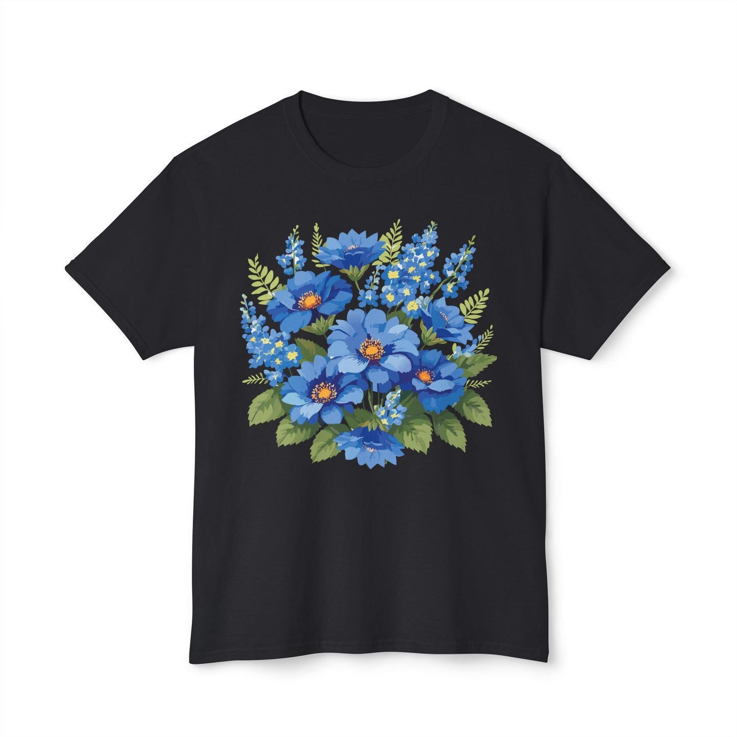 Unisex Floral Art T Shirt Cotton Tee With Vintage Flowers Art Print Breathable USA Made