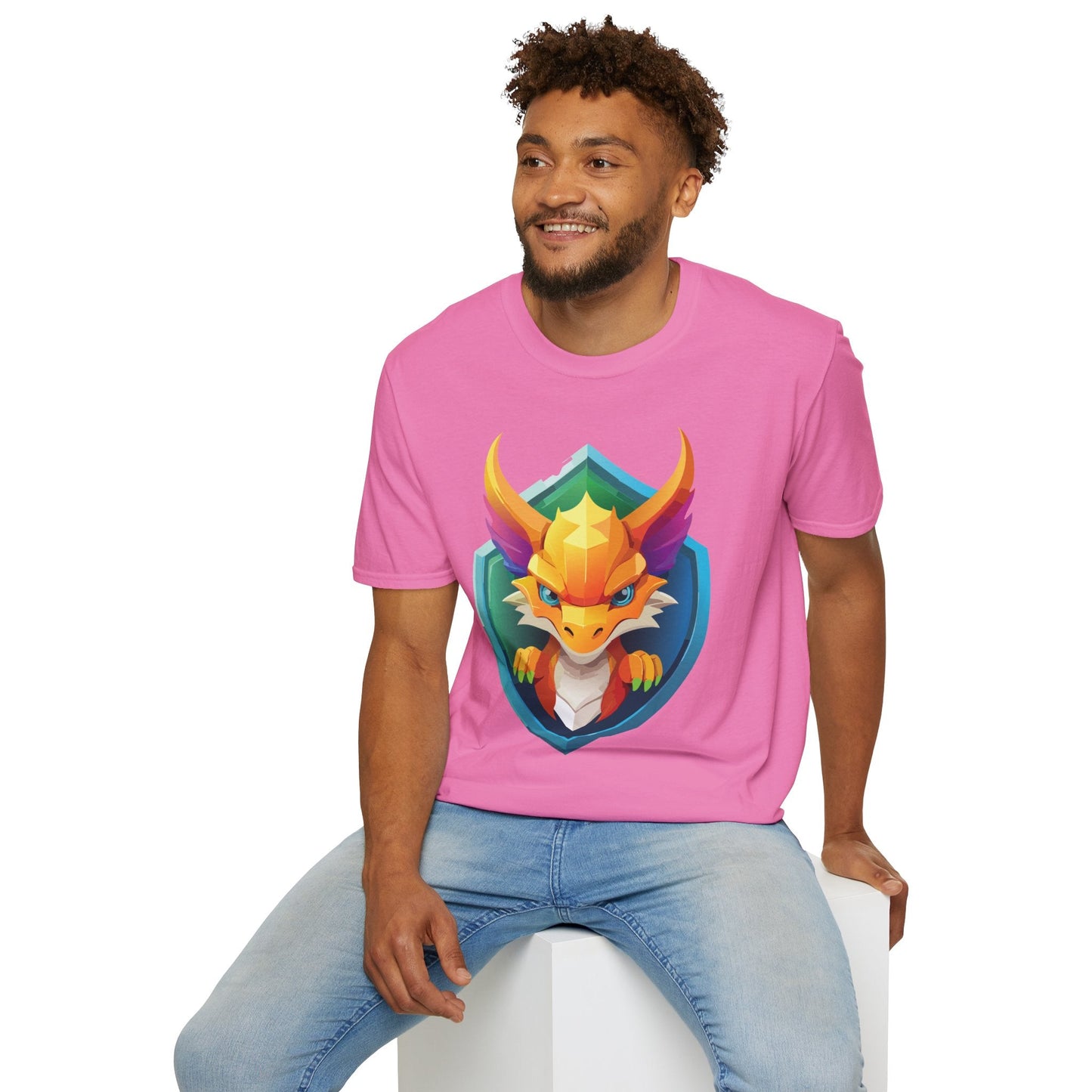 Dragon Graphic Unisex Cotton Softstyle Art Design Tee With Animals 11