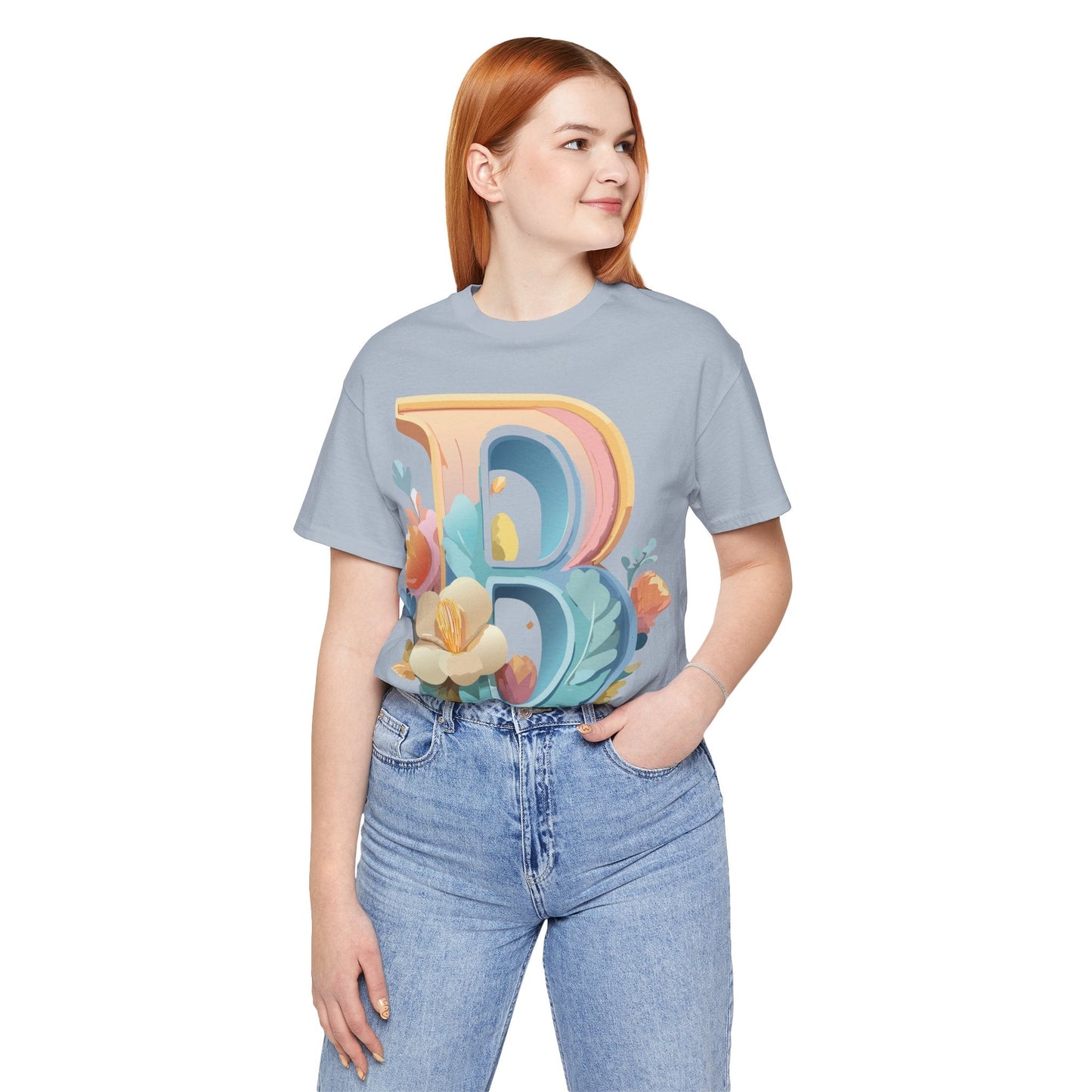 Letter B Graphic Tee Unisex Jersey Short Sleeve Shirt By Adelpha Vintage Artwork