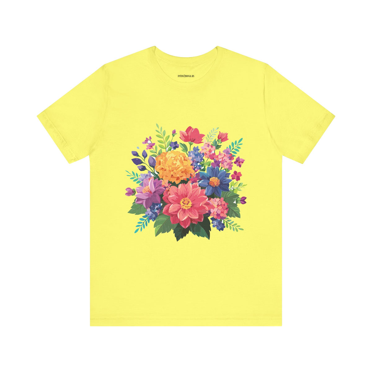 Floral Graphic Unisex Cotton Bella+Canvas Tee with Flowers Design ab17