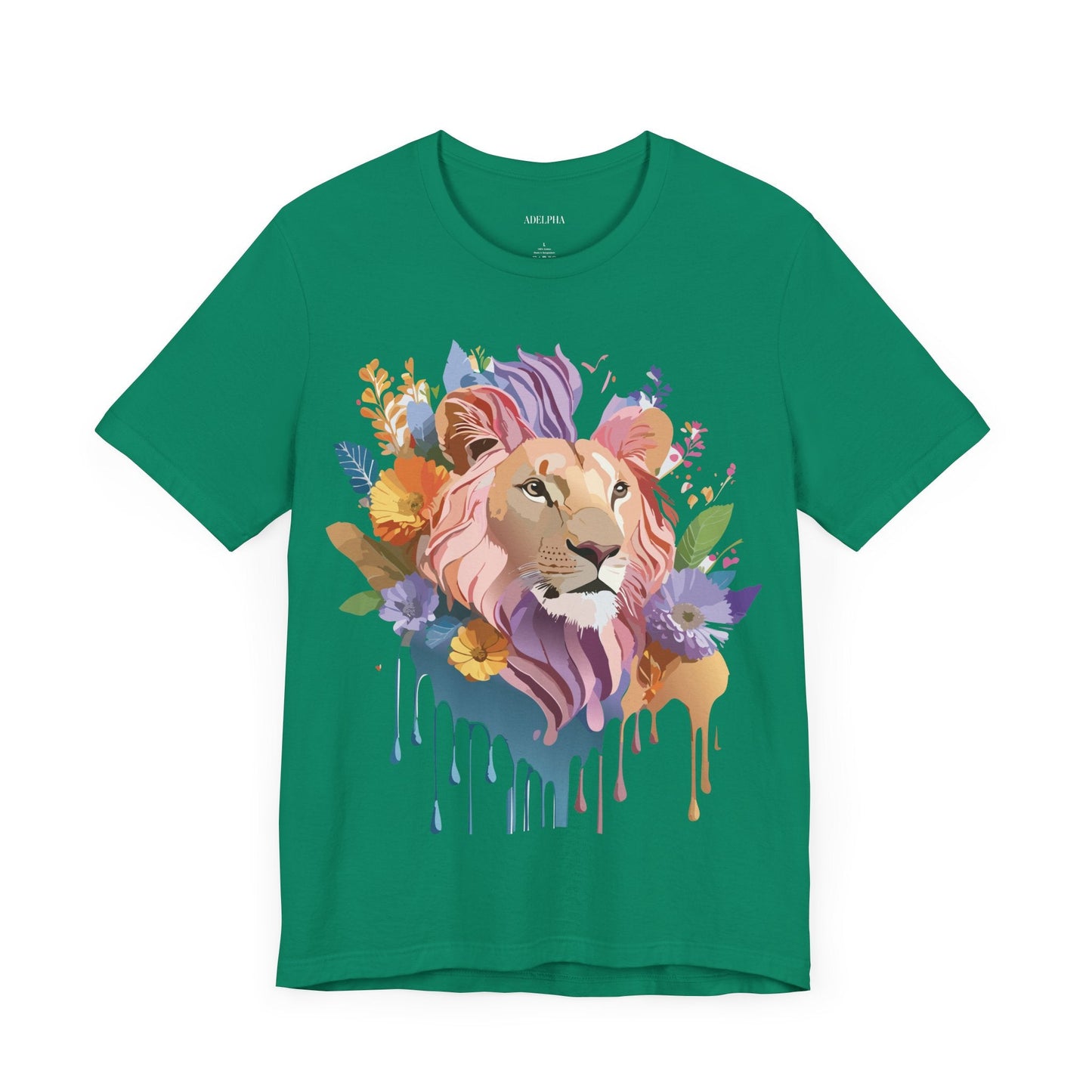 Lion Graphic Tee Unisex Short Sleeve Art Design From Adelpha Premium Vintage Inspired Tee