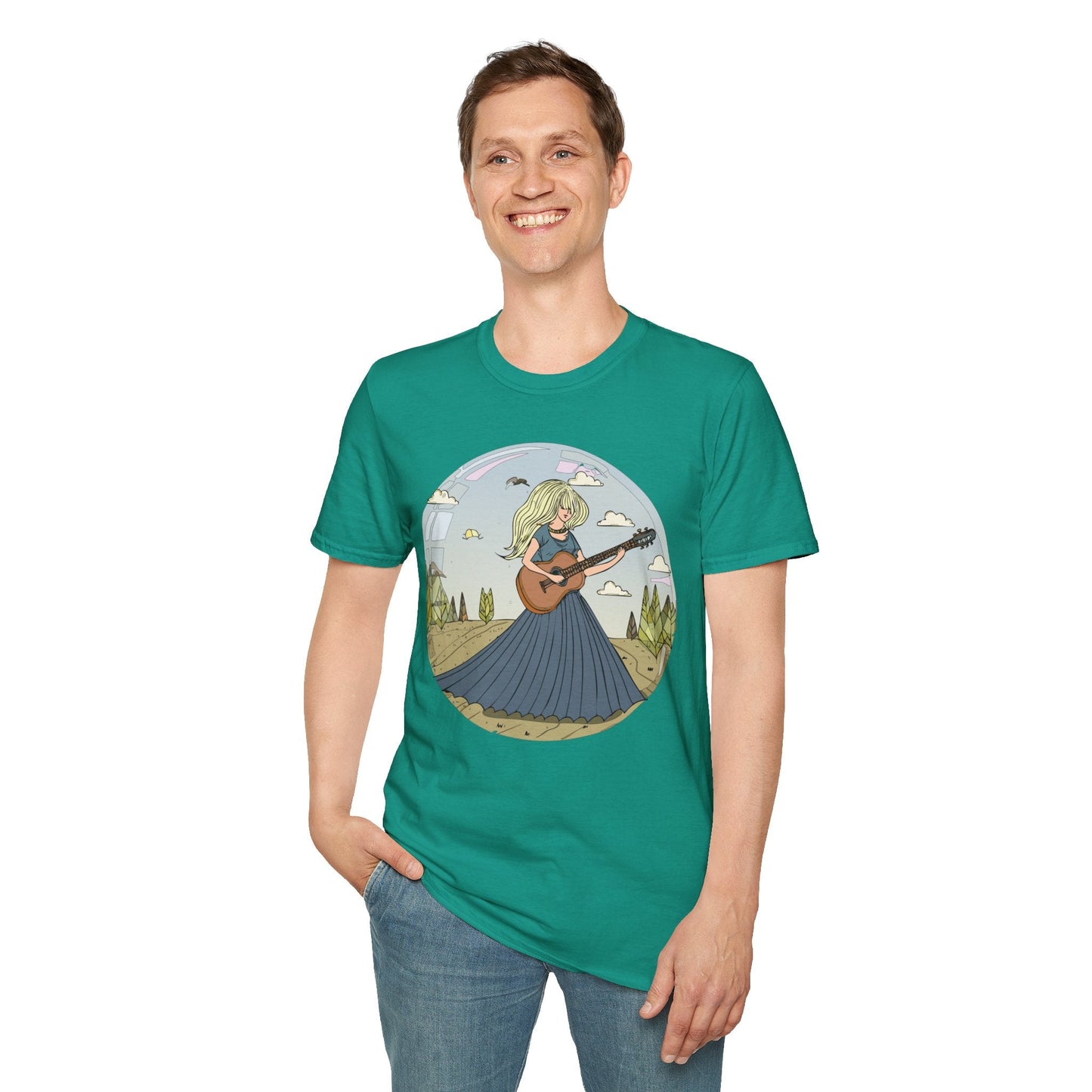 Womens Graphic T Shirt Art Design Tee Softstyle Cotton Ring-Spun Unisex Short Sleeve