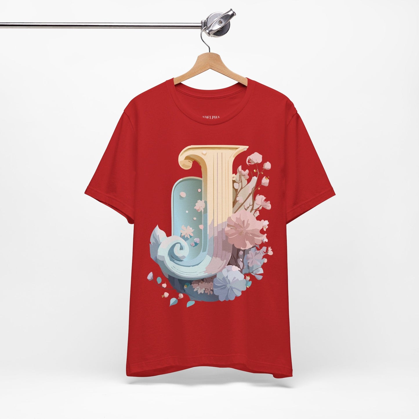 Adelpha Letter J Shirt Unisex Graphic Tee Vintage Inspired Art Design Short Sleeve