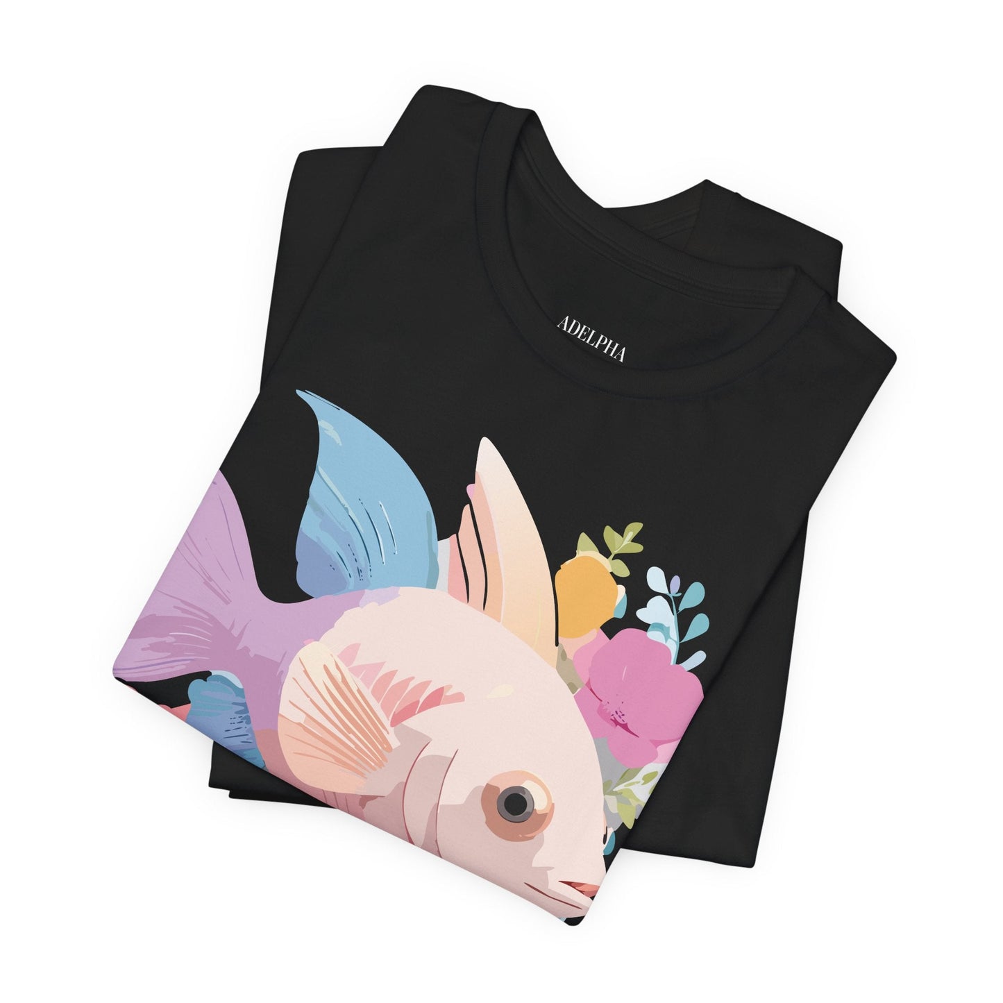 Adelpha Fish Graphic Tee Unisex Jersey Short Sleeve Vintage Art Design Tee Shirt Premium Quality
