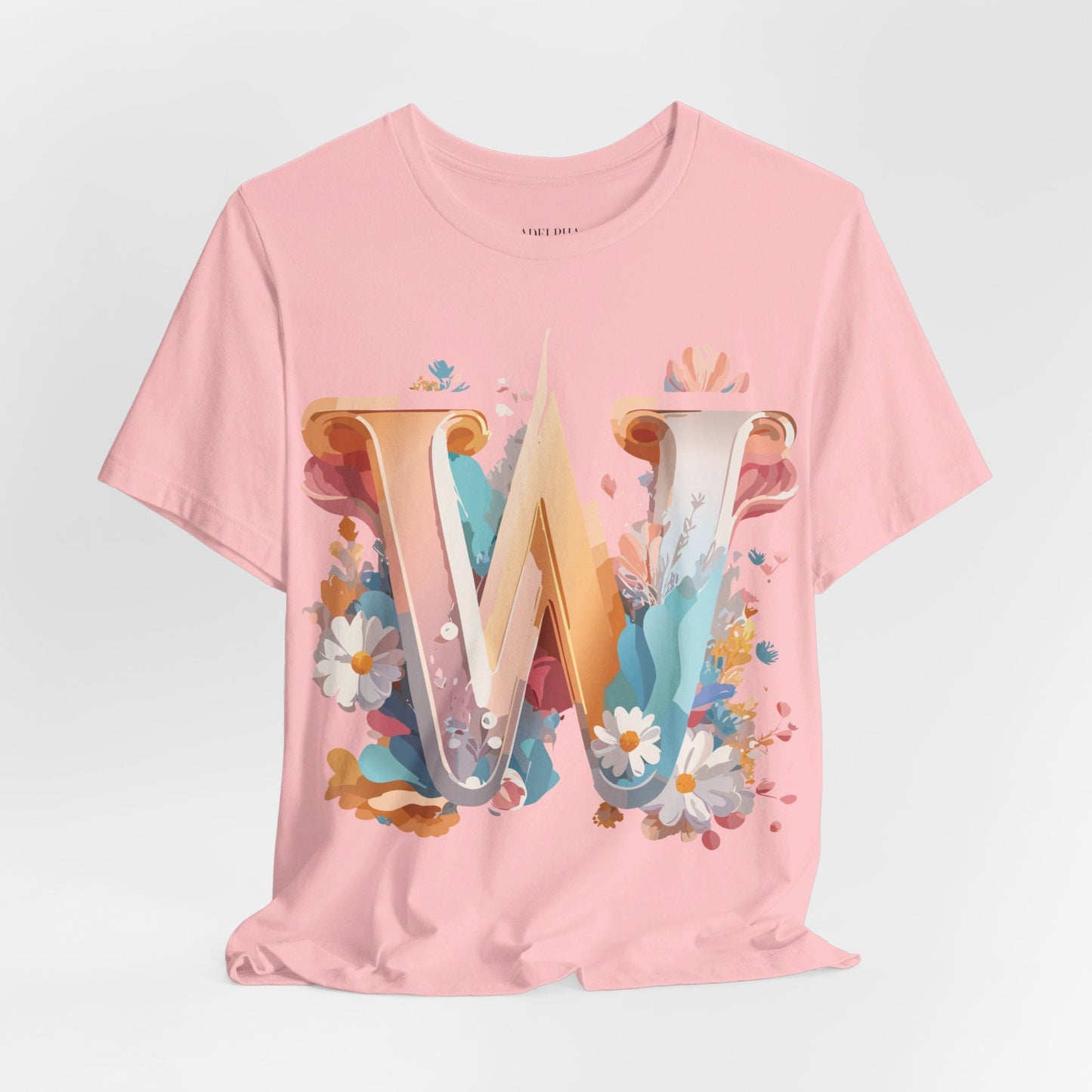Letter W  Graphic Tee Unisex Jersey Short Sleeve Vintage Inspired ArtDesign