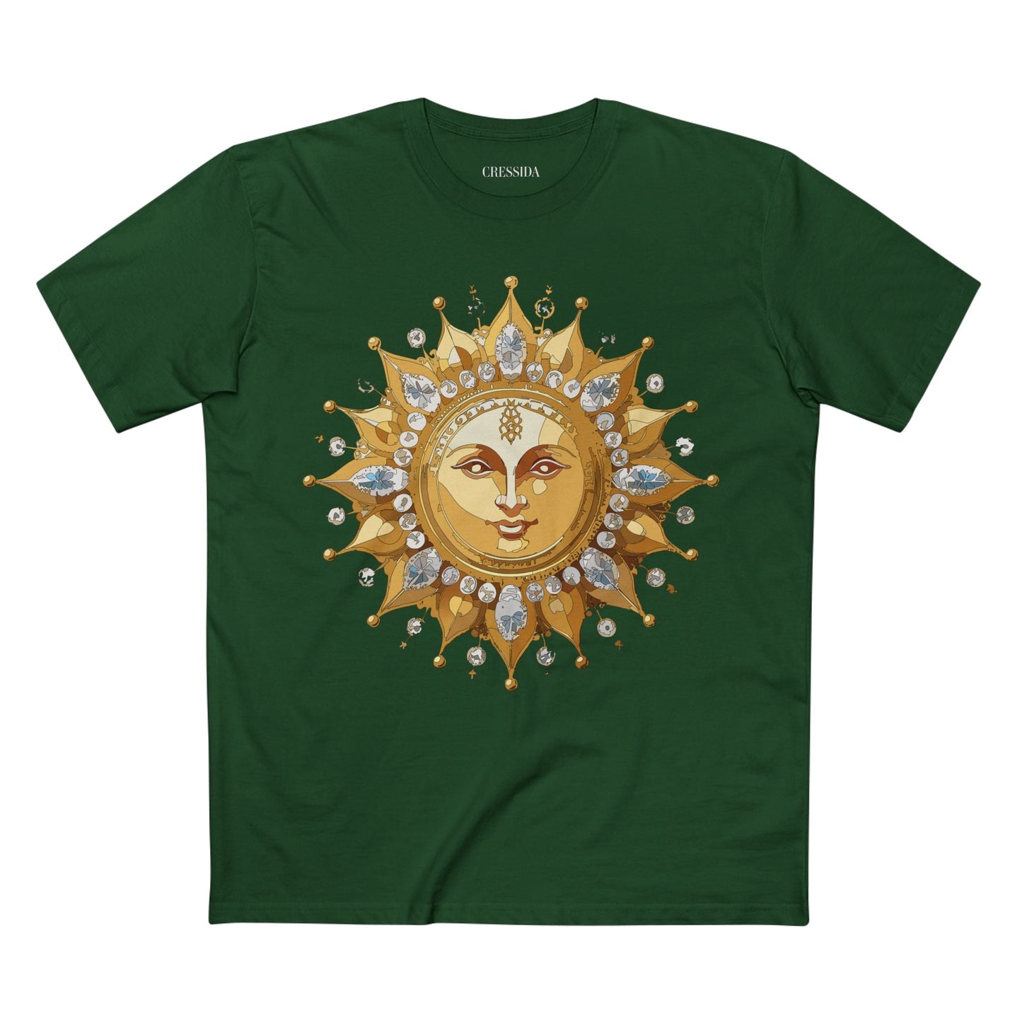 Gold Sun Graphic Unisex 100 Cotton T-Shirt with Golden Art Design 7