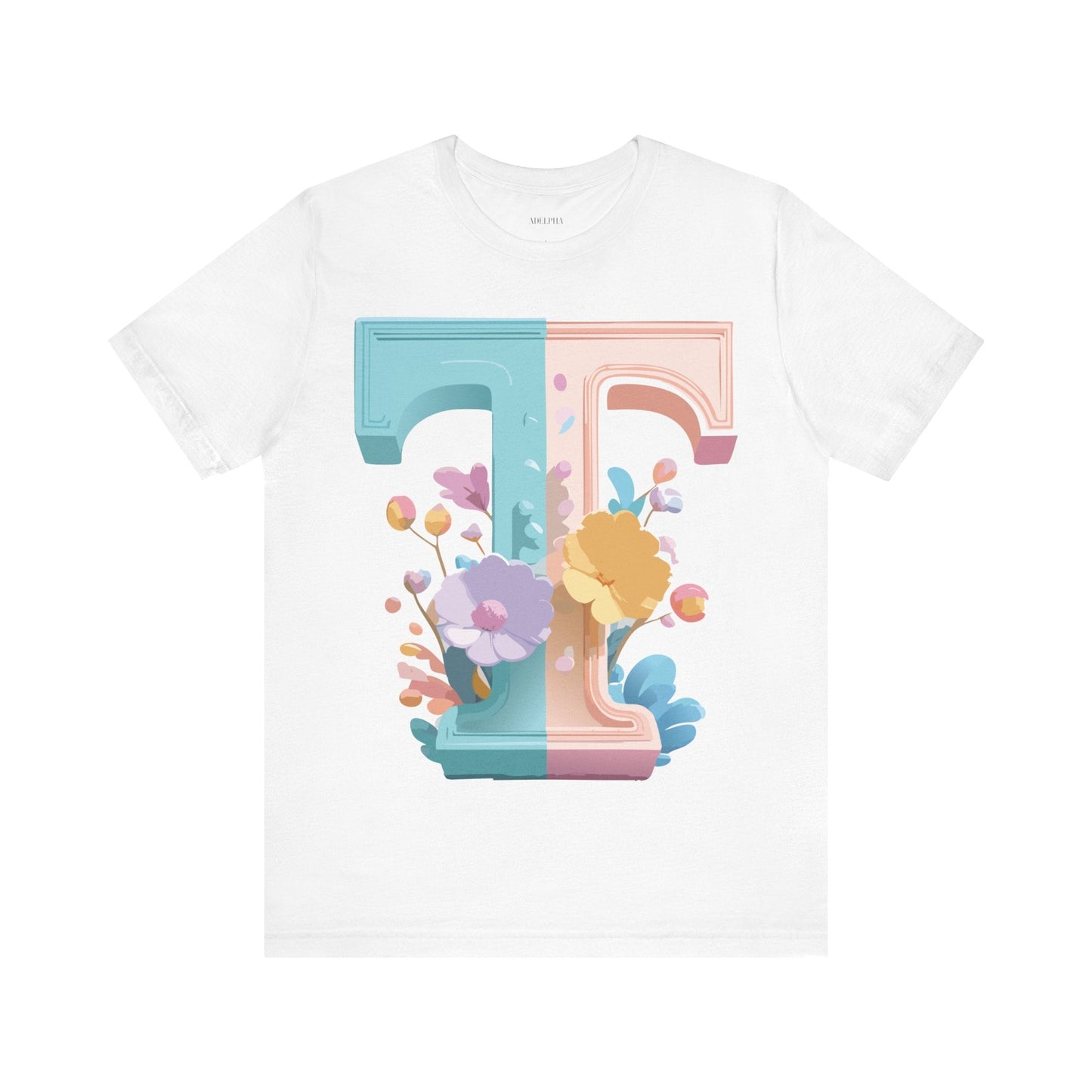 Unisex Short Sleeve Letter T Graphic Featuring Vintage Inspired Artwork