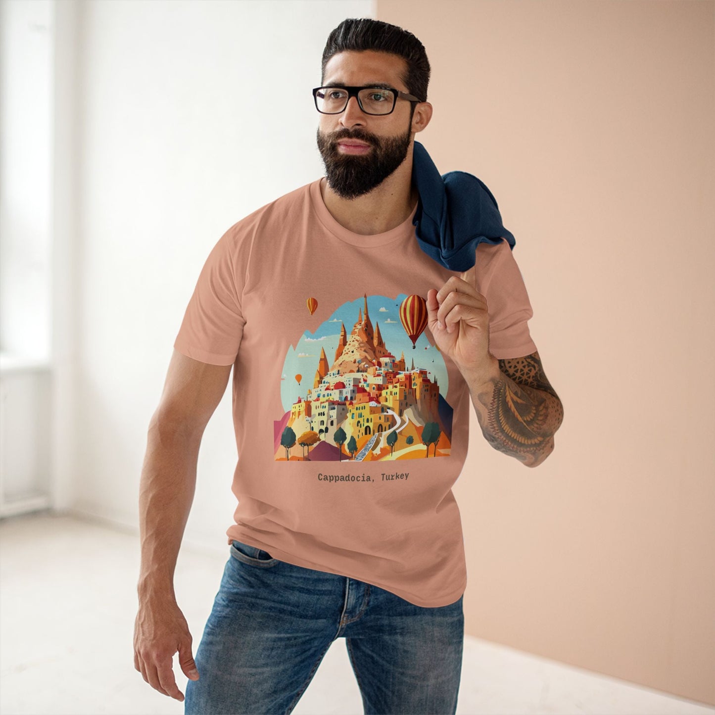 Travel Shirt Cappadocia Shirt Tourist Shirt Unisex Premium Cotton Tee Original Art Design Retro2Nova