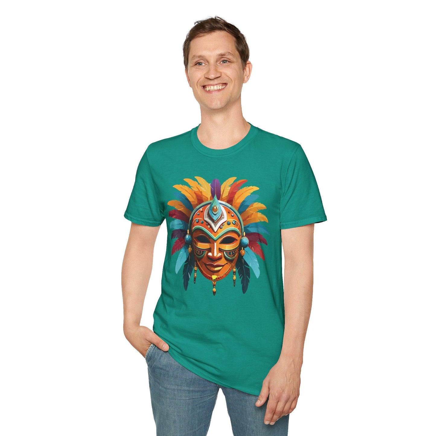 Mask Tee Shirt Unisex Softstyle 100 Percent Ring Spun Cotton Masquerade Tees For Comfort