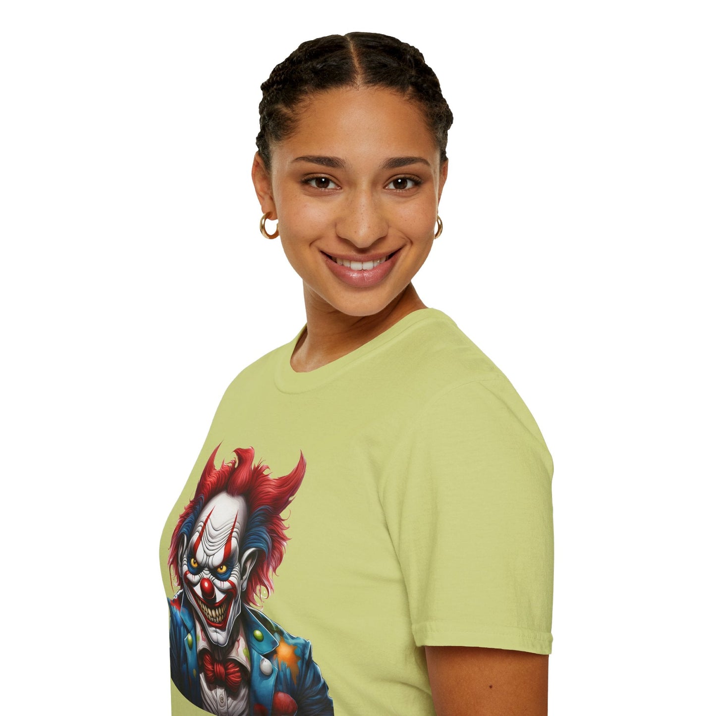 Unisex Clown Shirt With Funny Man Circus Print Tee Gildan Softstyle 64000 Classic Comfort Wear