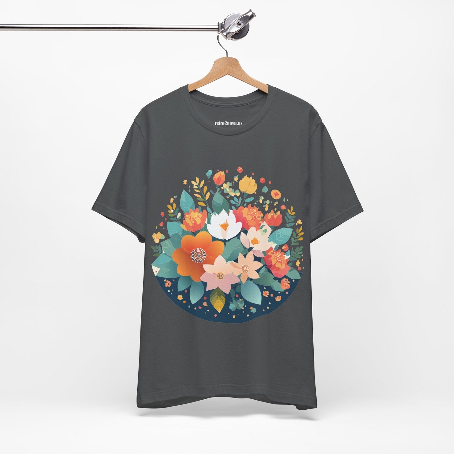 Floral Flowers Shirt Unisex Lightweight Breathable Jersey Tee Floral Pattern Short Sleeve