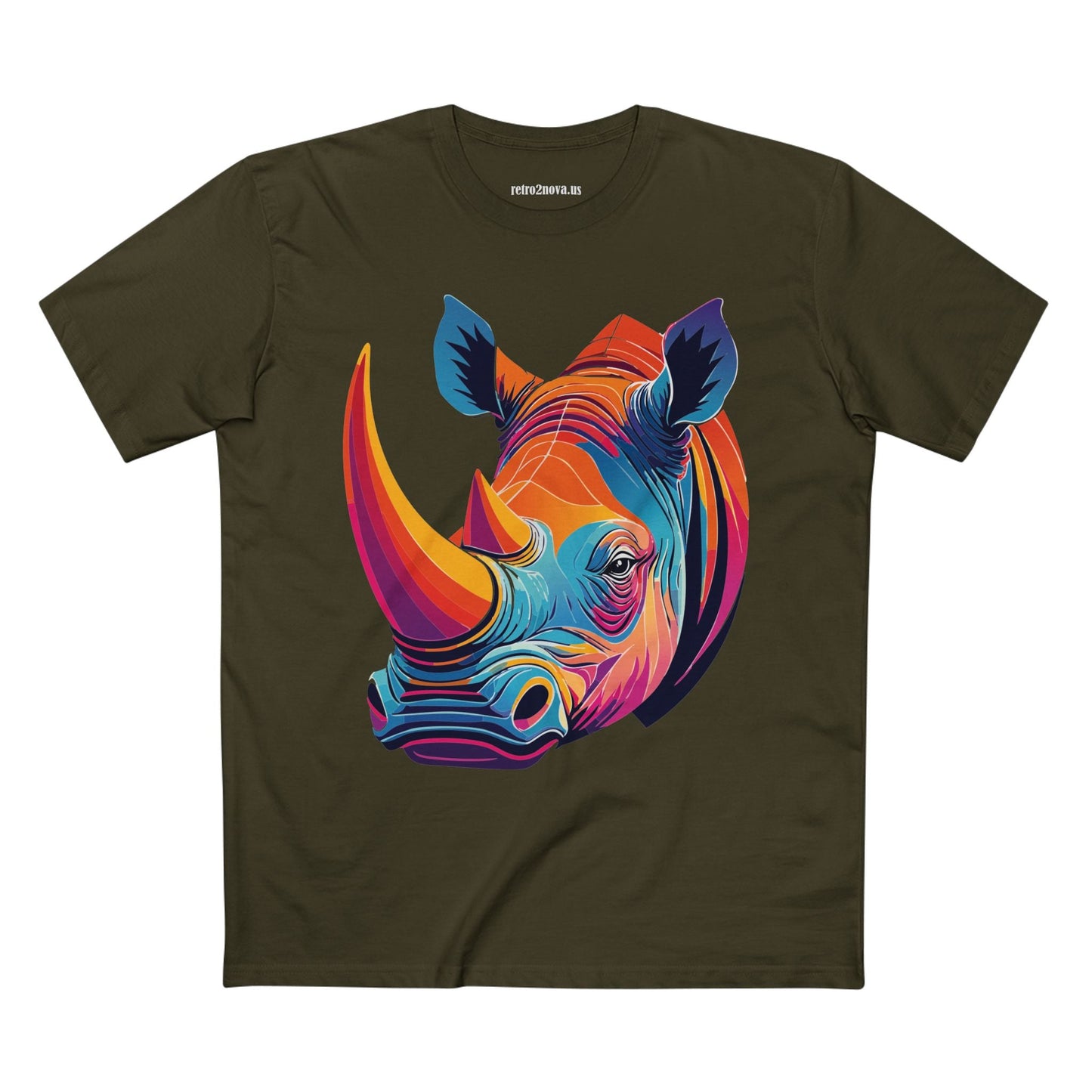 Rhino Shirt Unisex Premium Cotton Tee With Original Art Design From Retro2Nova Art Collection For Everyday Comfort