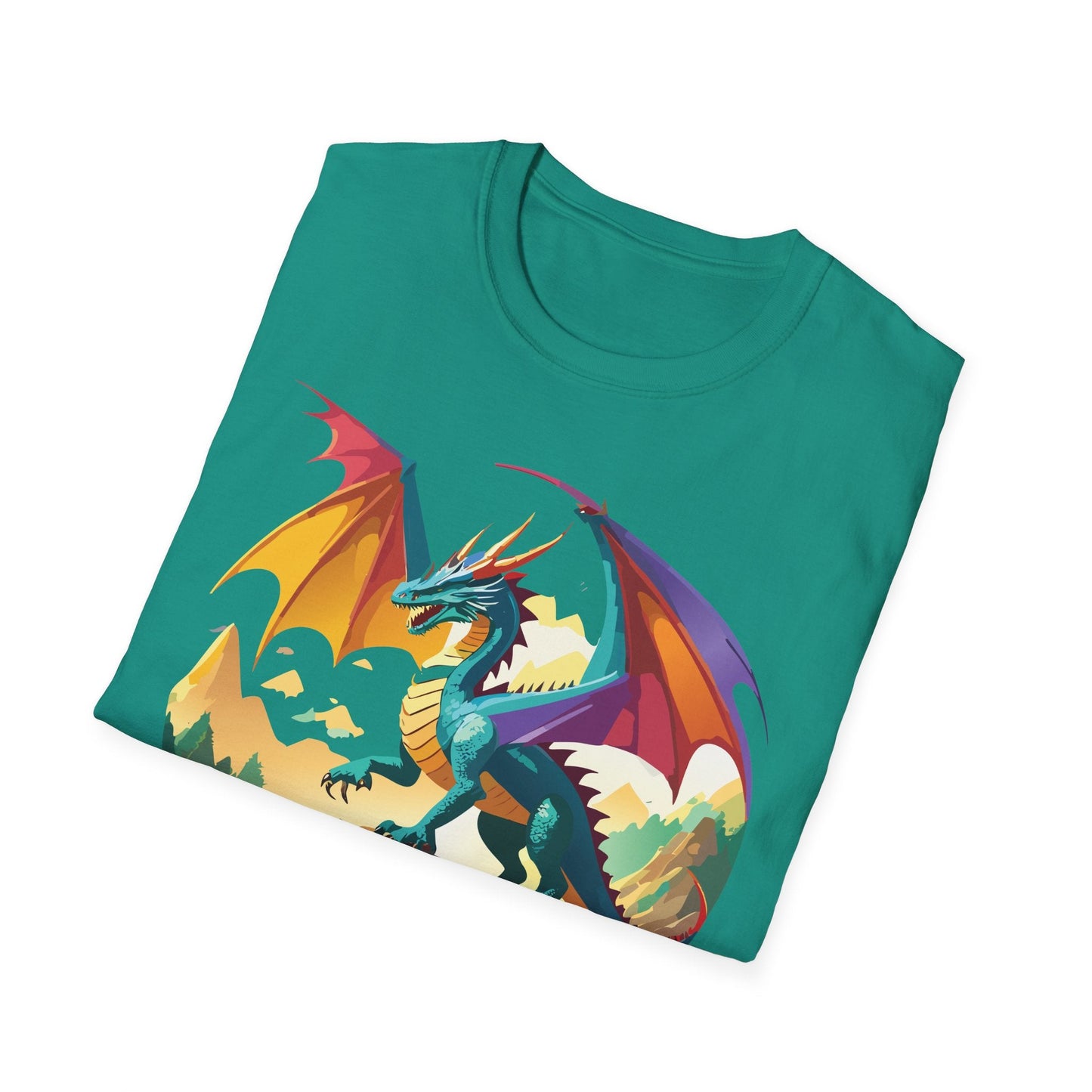 Dragon T Shirt Unisex Dragon Shirt Animal Design Softstyle Tee 100 Percent Cotton