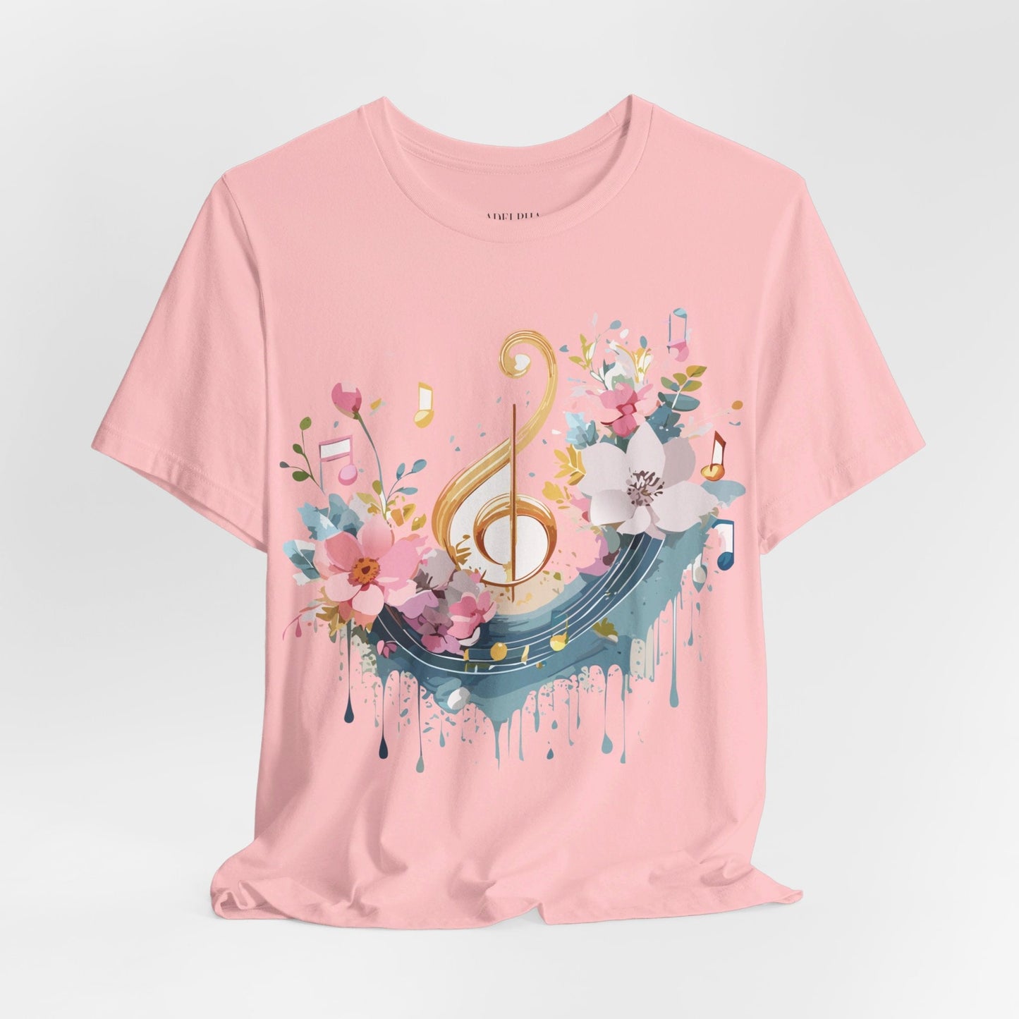 Music Graphic Unisex 100 Cotton Vintage Art with Musical Elements Tee 66