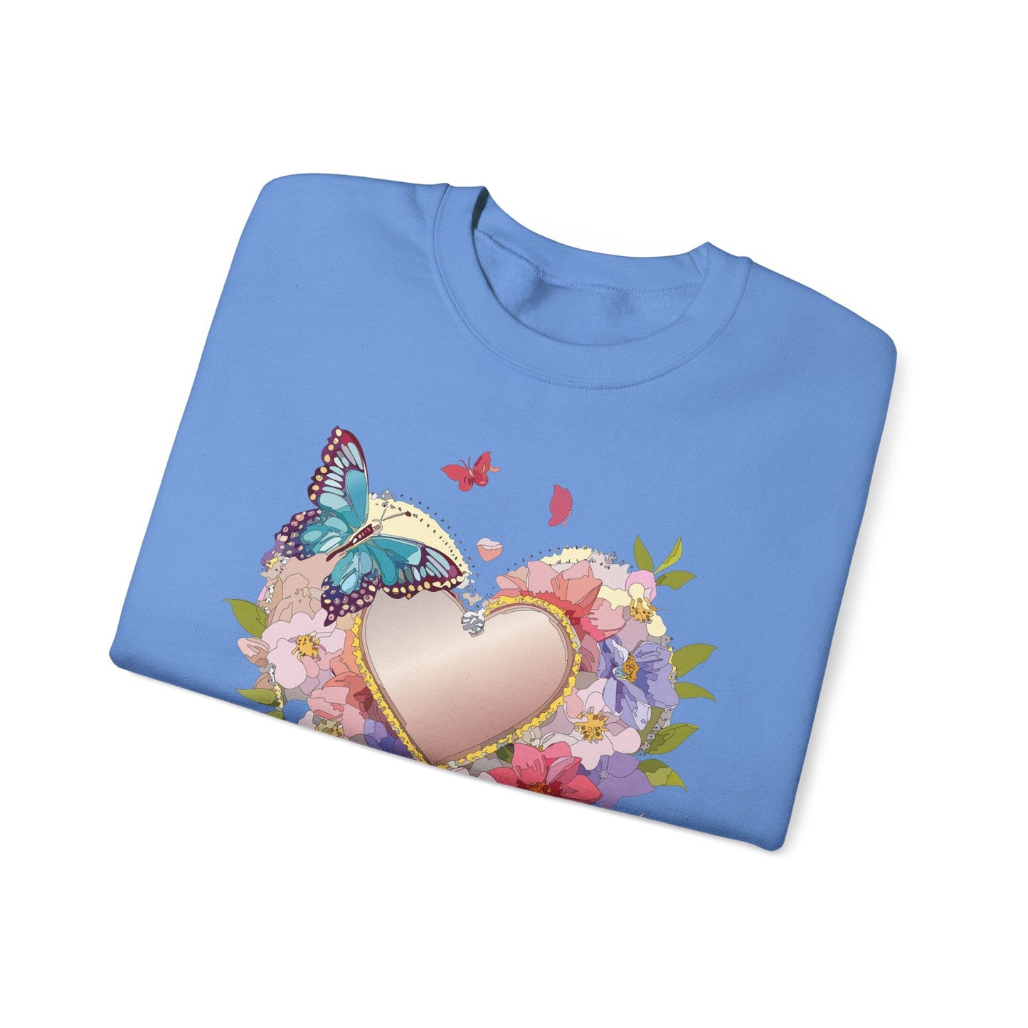 Unisex Floral Heart Sweatshirt Floral Love Sweatshirt Valentines Day Sweatshirt Heart Floral Design