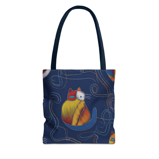 Denim Fabric Imitation Print Unisex Canvas Bag Poly Spun 3 Sizes Tote Bag 190-6