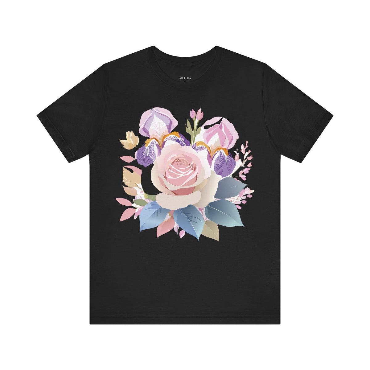Floral Graphic Unisex Cotton Bella+Canvas Tee with Flowers Art Design n119