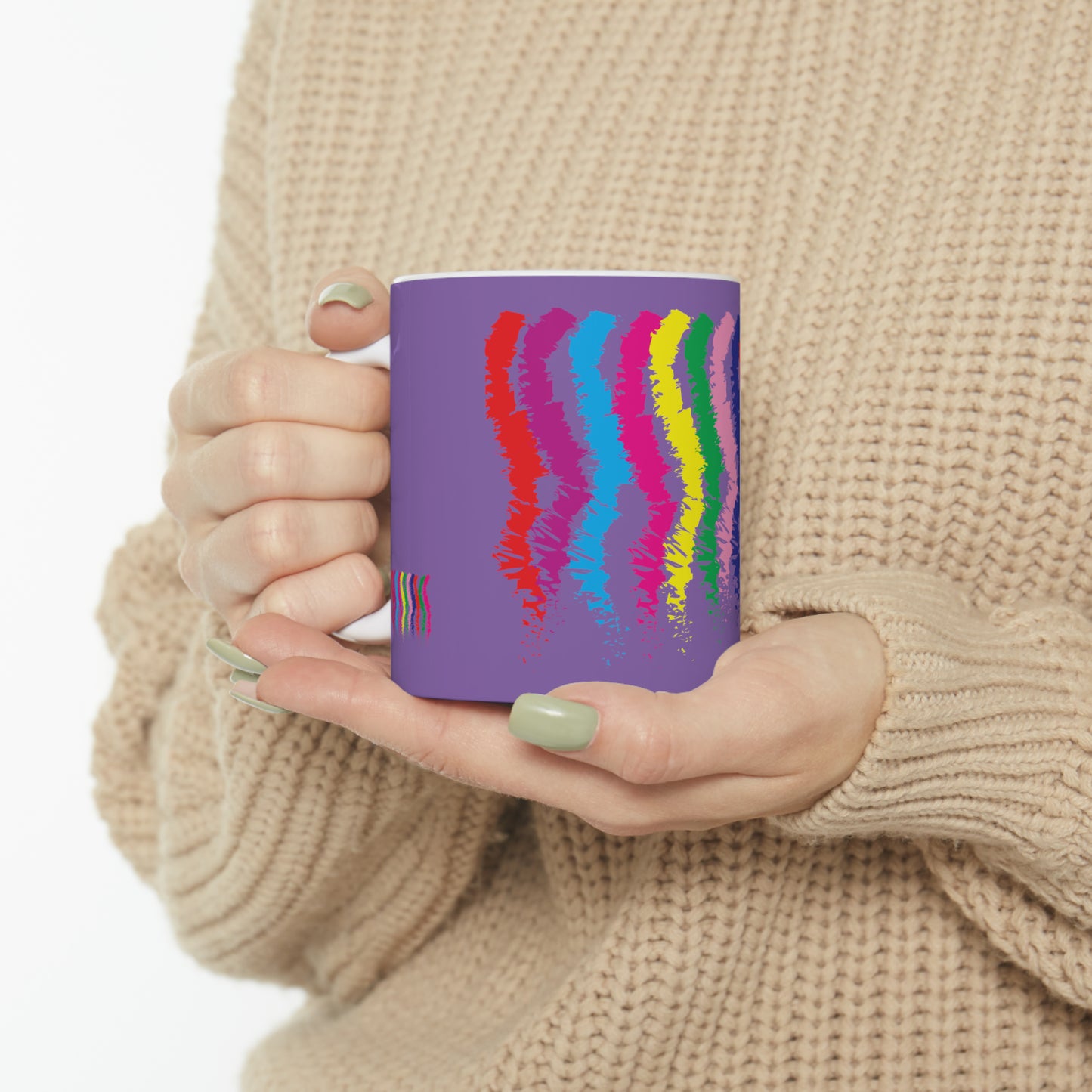 Coffee & Tea Mug with Stripes print