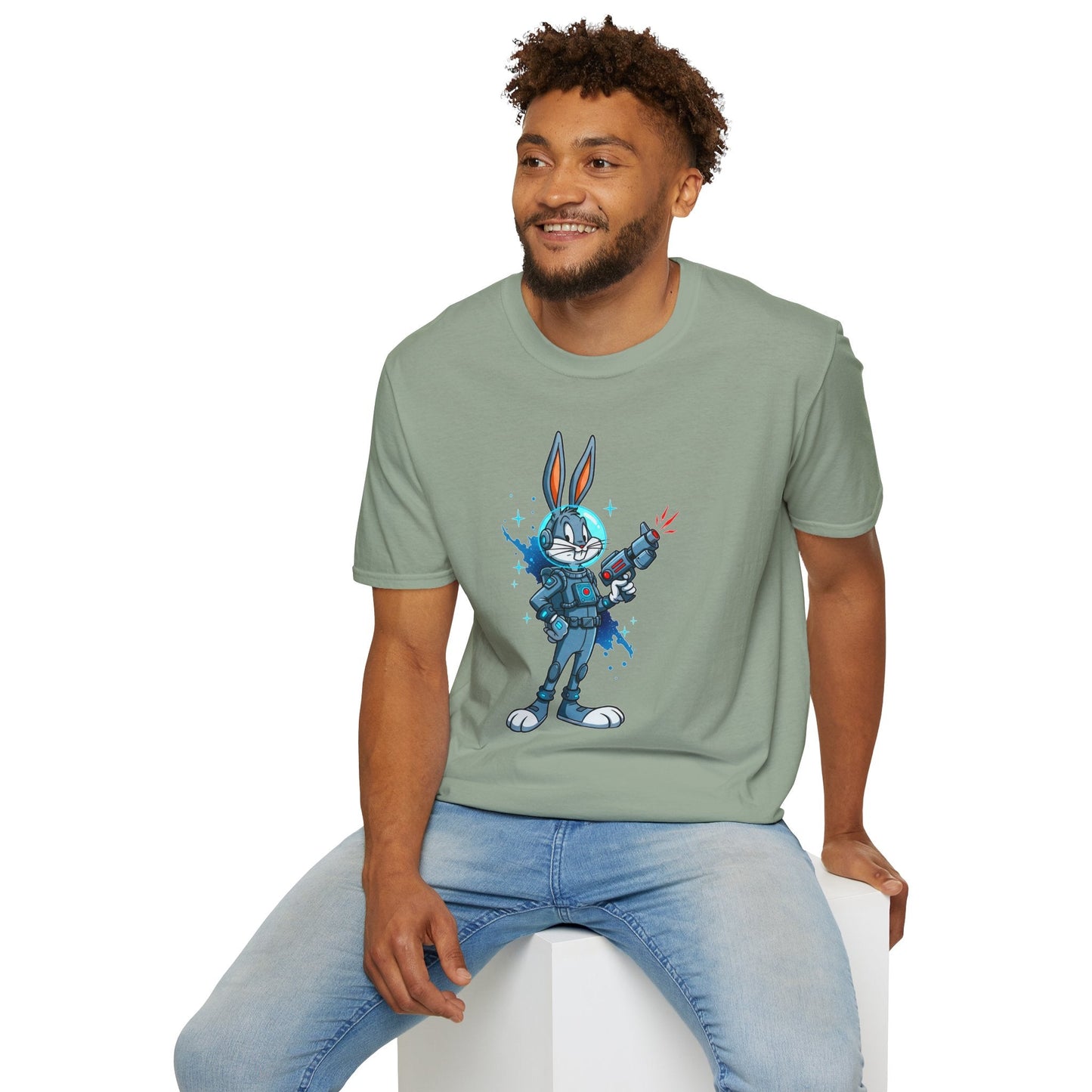 Cartoon Bunny Graphic Unisex Cotton Animal Animation Artwork Design Tee 32